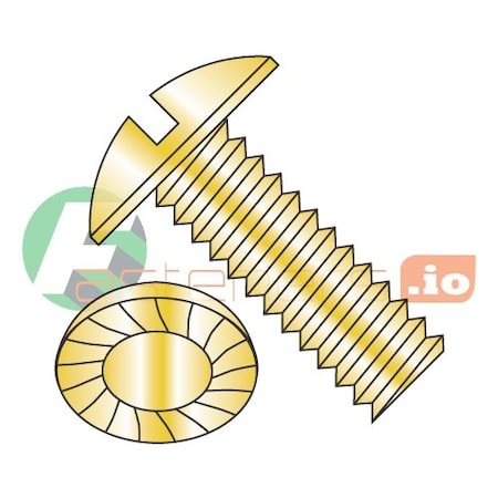 Newport Fasteners 5/16"-18 x 3/4 in Slotted Truss Machine Screw, Zinc Yellow Steel, 1500 PK 777962